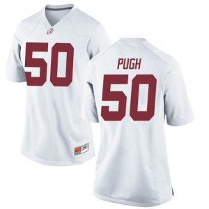 Women's Alabama Crimson Tide #50 Gabe Pugh White Game NCAA College Football Jersey 2403KZSQ7